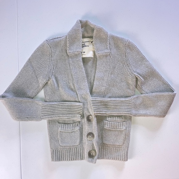 American Eagle Beige Chunky Cotton Cardigan XS - Picture 2 of 12
